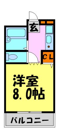 コマノマンション(1K/2階)の間取り写真
