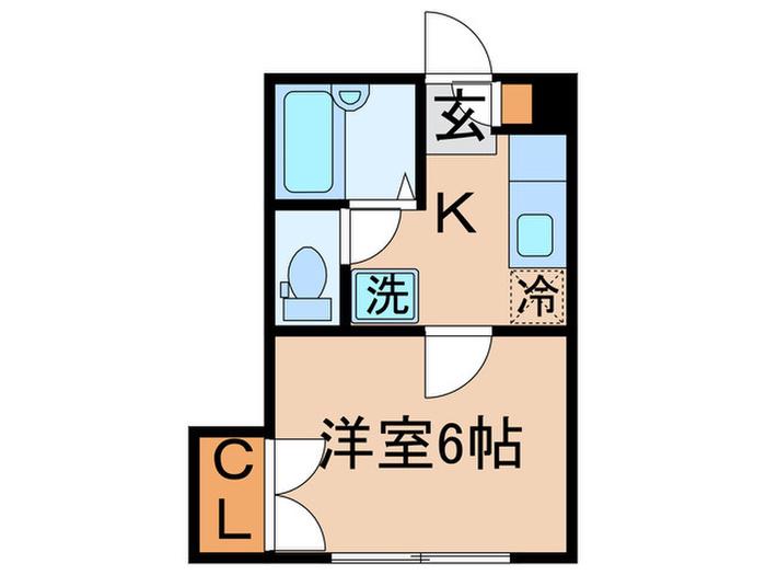 カームケイエス(1K/2階)の間取り写真