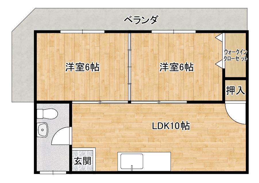 上原アパート(2LDK/2階)の間取り写真