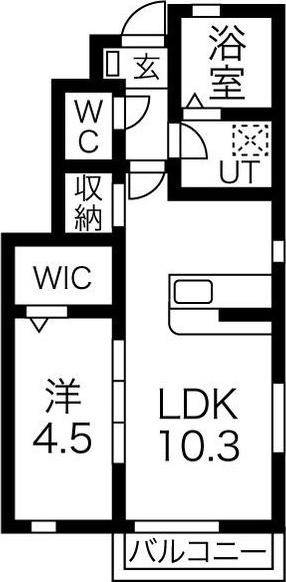 ARIETTO(1LDK/1階)の間取り写真
