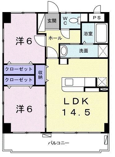 ノースパークヒル(2LDK/3階)の間取り写真