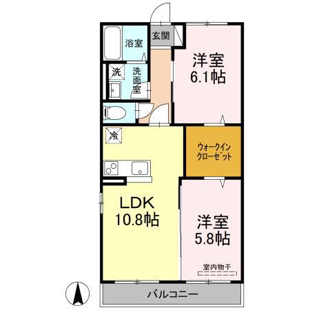 ベルティルミナス(2LDK/3階)の間取り写真