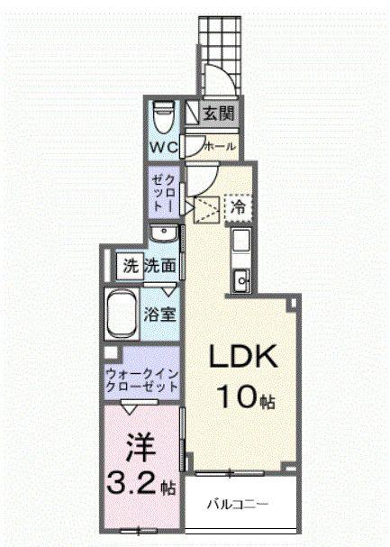 ヒカルサ狭山広瀬台フロント(1LDK/1階)の間取り写真