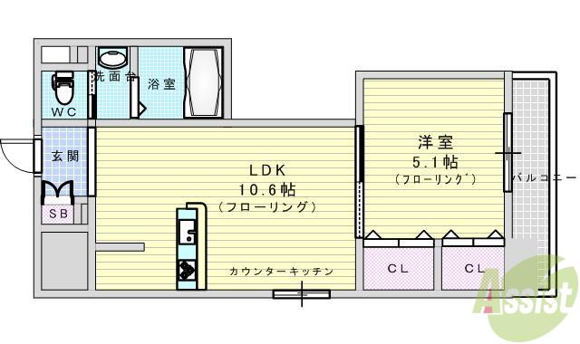 FERIO APM(1LDK/8階)の間取り写真