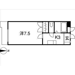 べラ藤見ヶ丘マンション(1K/4階)の間取り写真