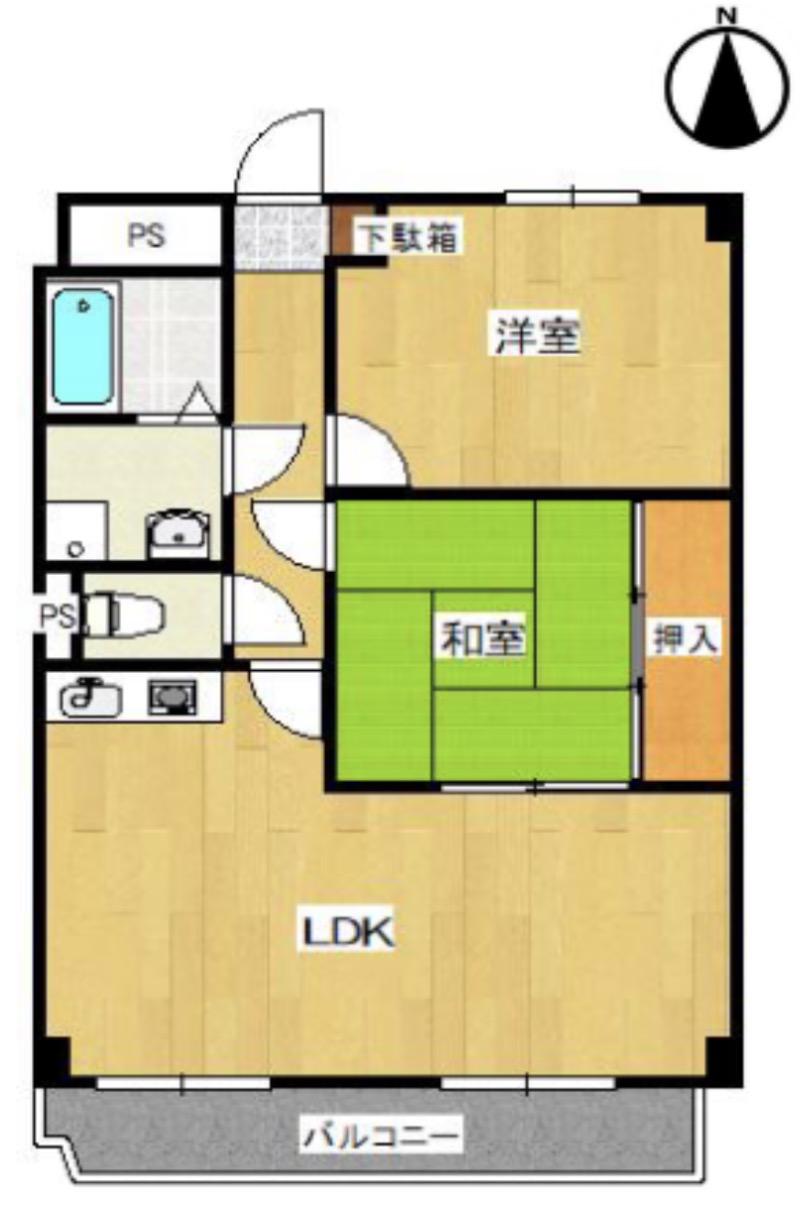 ヴィラサンテ(2LDK/2階)の間取り写真
