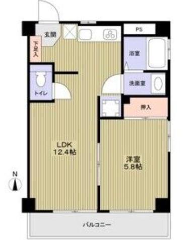電器館ビル アポロハイツ(1LDK/5階)の間取り写真