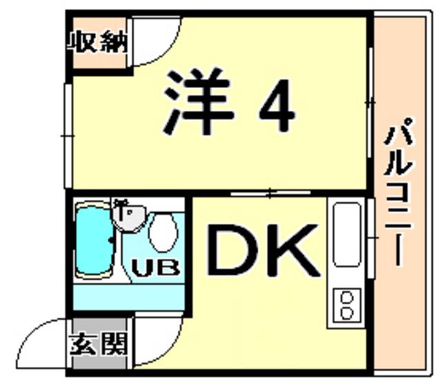 メゾン笠屋町(1DK/4階)の間取り写真