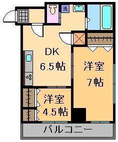 コーポ高橋(1LDK/2階)の間取り写真