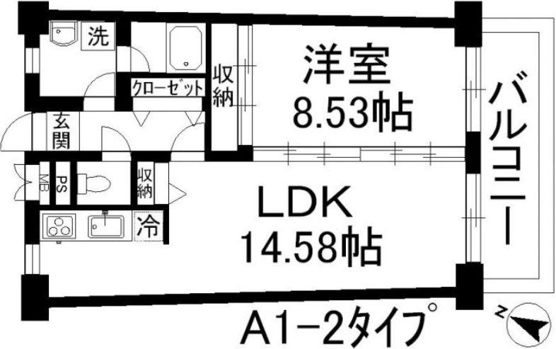 アーバンハイツ住乃江(1SLDK/10階)の間取り写真