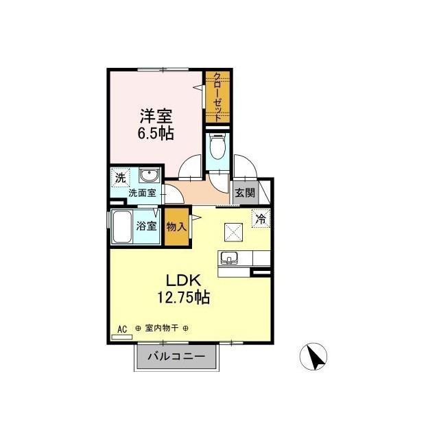 D-ROOM CASAFELICE(1LDK/1階)の間取り写真