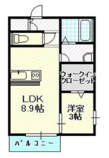 RUELLE(1LDK/2階)の間取り写真