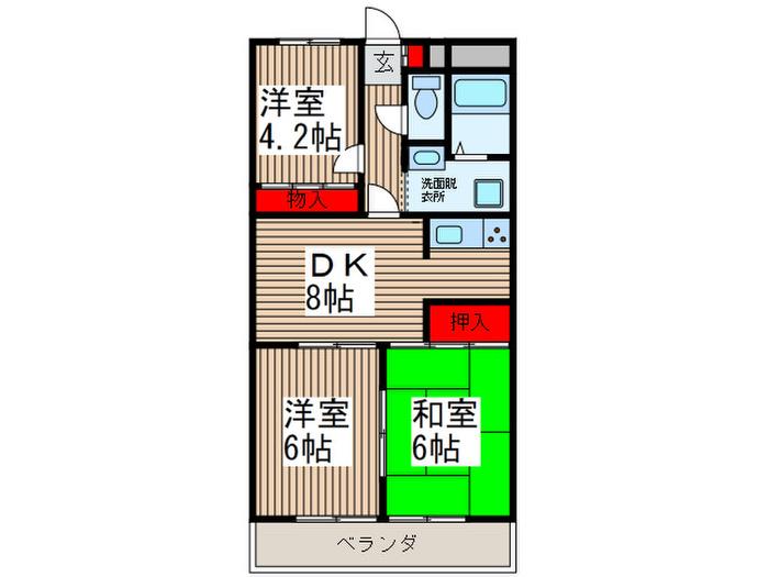 メゾン須賀(3DK/2階)の間取り写真