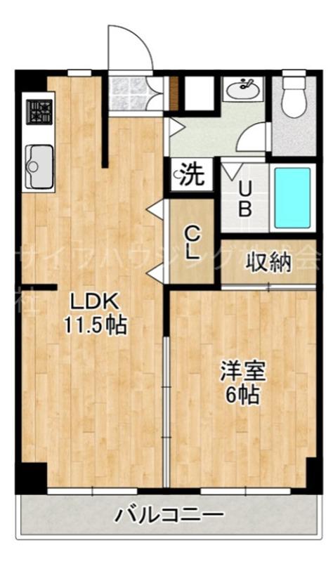 YAMANAKAマンション(1LDK/2階)の間取り写真