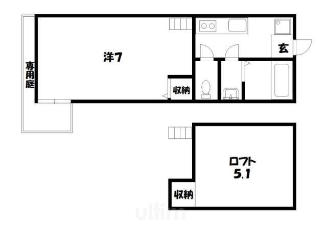 STABLE三条大宮(1K/1階)の間取り写真