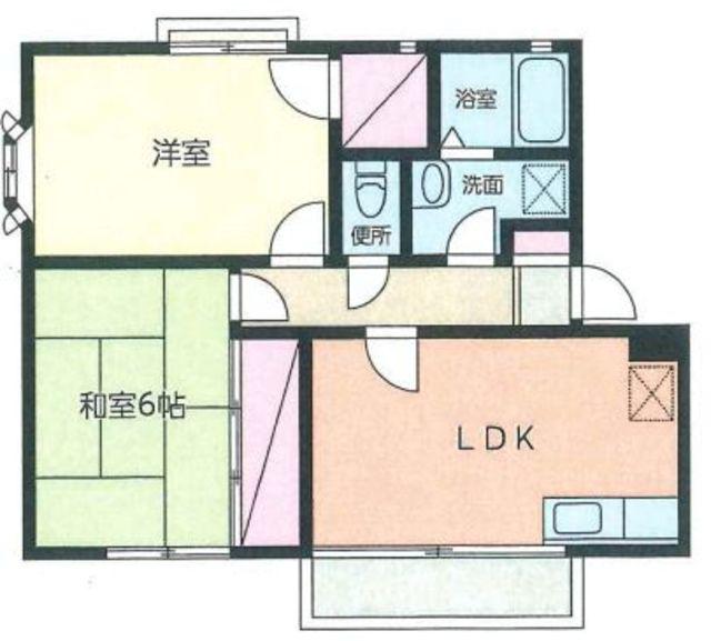 ノーブルタウン高美(2LDK/2階)の間取り写真