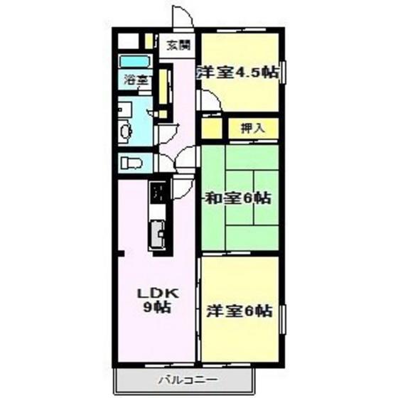 アシスト岩押(3LDK/2階)の間取り写真