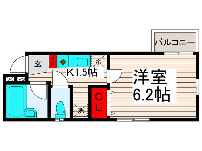 グランシャレー島根III(1K/3階)の間取り写真