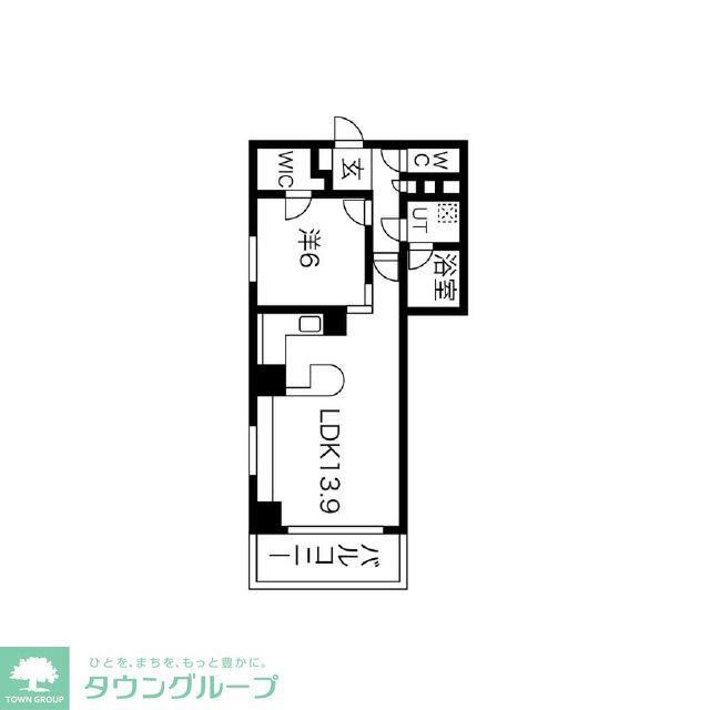 メトロフロント神田(1LDK/12階)の間取り写真