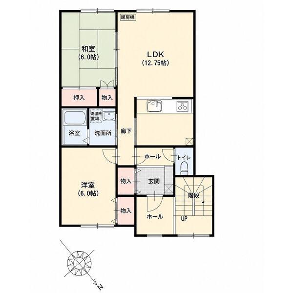 カーサ・カナル(2LDK/2階)の間取り写真