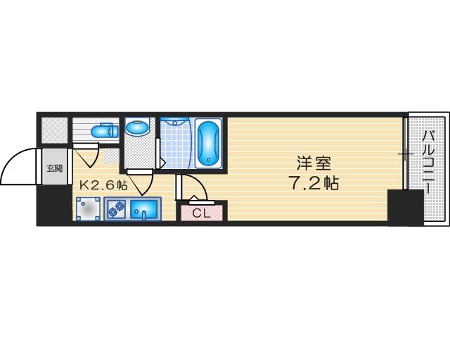 グランパシフィック庄内(1K/2階)の間取り写真