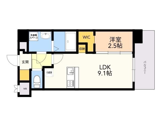 T・T城西(1LDK/8階)の間取り写真