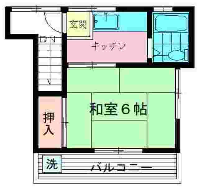 コーポ土田(1K/2階)の間取り写真