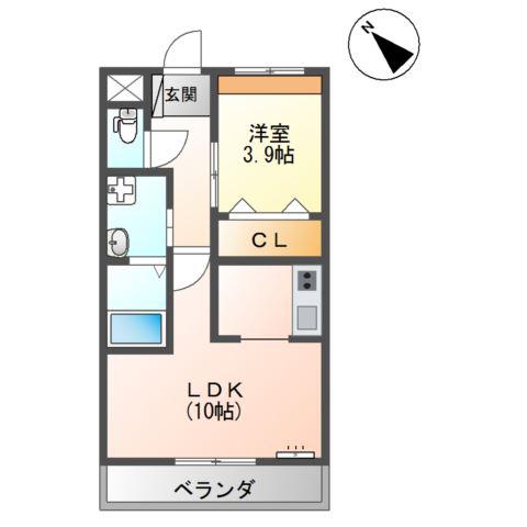 ディアズMSK(1LDK/2階)の間取り写真
