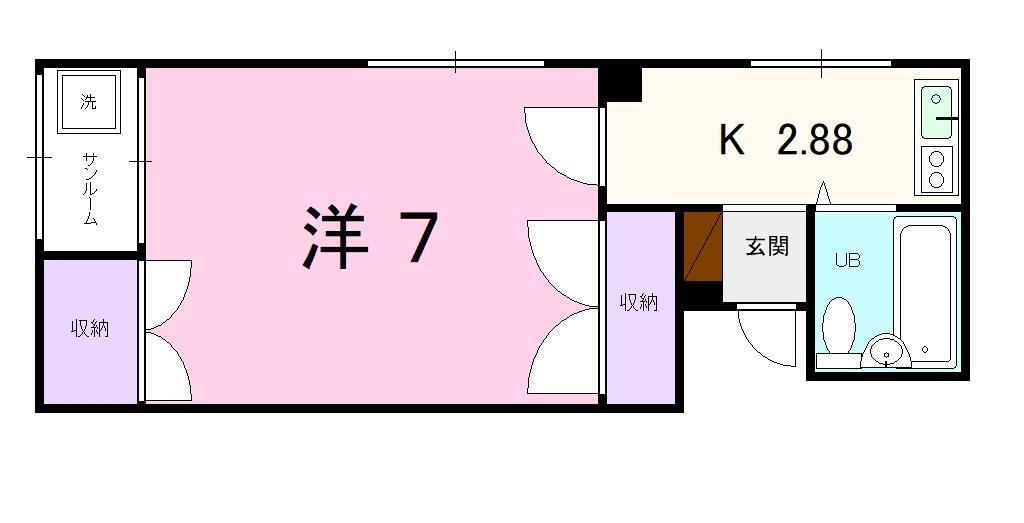 クローバー小立野(1K/3階)の間取り写真