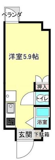 メゾンエステルナ西千葉(ワンルーム/5階)の間取り写真