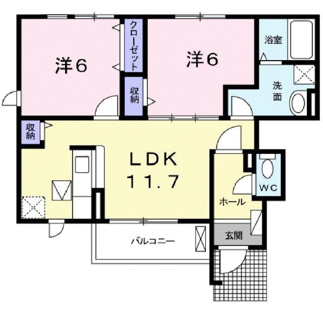 クアレンタ(2LDK/1階)の間取り写真