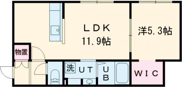 深堀町アパート(1LDK/1階)の間取り写真