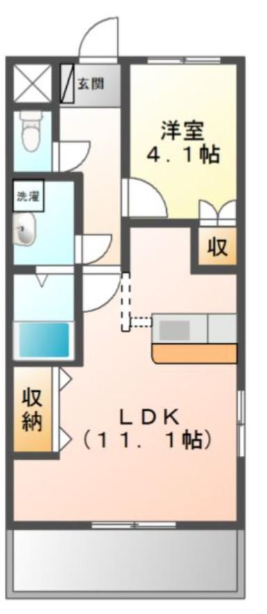 クリフ・リーベル壱番館(1LDK/1階)の間取り写真