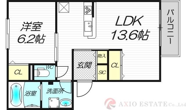 LAFORET LIVRE(1LDK/2階)の間取り写真