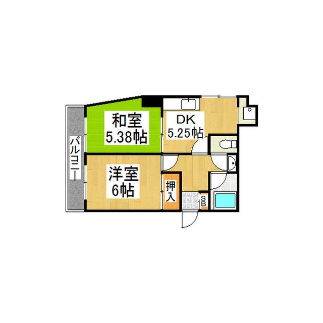 マンション源池(2DK/1階)の間取り写真