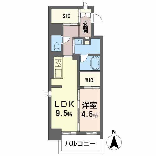 M.KAMIMAEZU(1LDK/4階)の間取り写真
