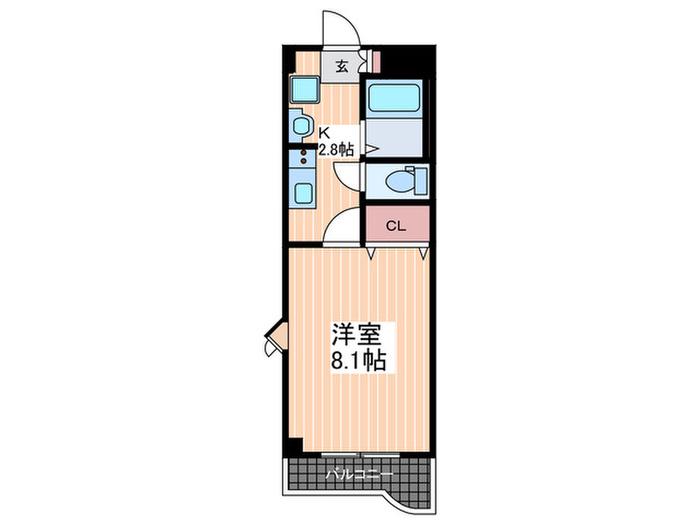 SUN PALACE NAKAMOTO B(1K/2階)の間取り写真