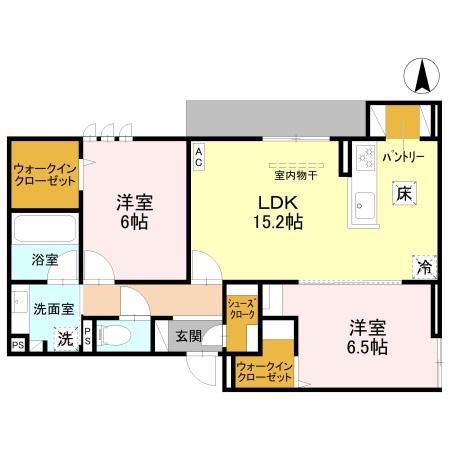 D-ROOM甲子園口(2LDK/1階)の間取り写真