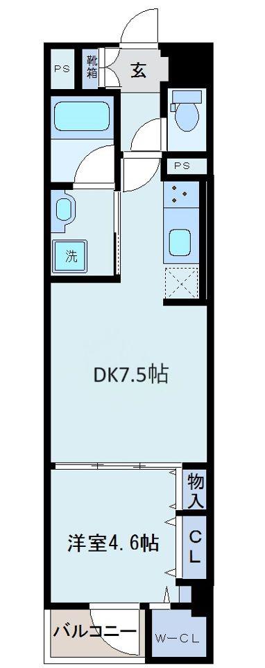 グランペーレ練馬ウエスト(1DK/4階)の間取り写真