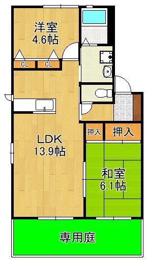 ディアス21(2LDK/1階)の間取り写真