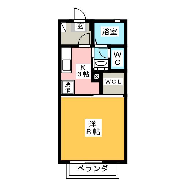 グランディール(1K/2階)の間取り写真