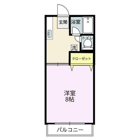 光ヶ丘コーポII(1K/2階)の間取り写真