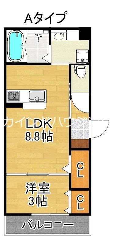 PLAISIR LA LUMIERPURE(1LDK/3階)の間取り写真