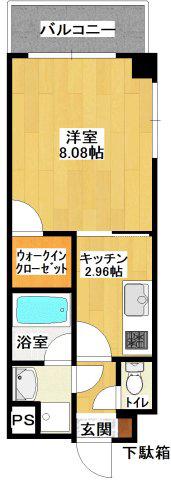 グリーンコート北川(1K/3階)の間取り写真