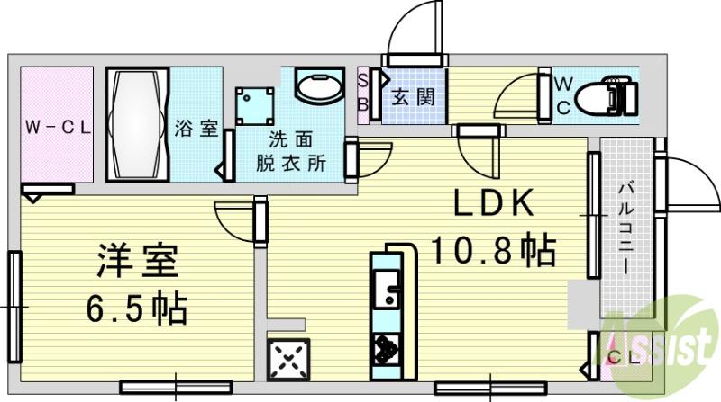 LE・CADRE(1LDK/1階)の間取り写真