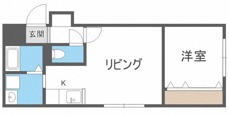 G・P・S本通(1LDK/2階)の間取り写真