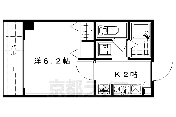 サウスPOINTHOUSEN(1K/2階)の間取り写真