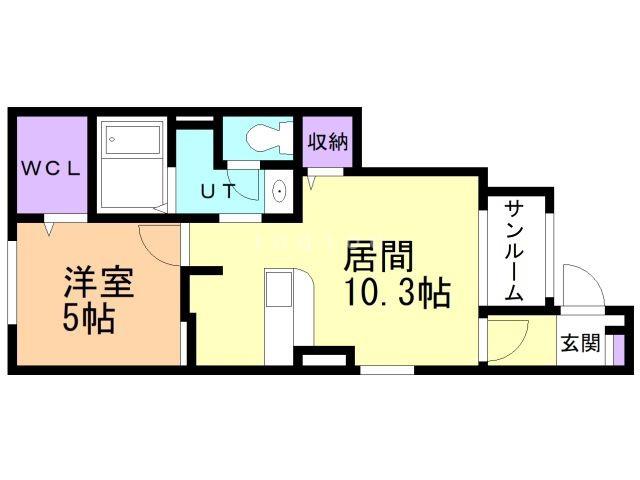 ヴィラ シャロー(1LDK/1階)の間取り写真