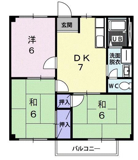 モラールB(3DK/2階)の間取り写真