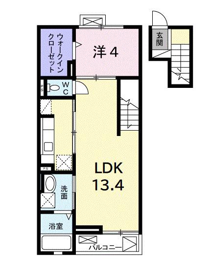モヤ・クーチャ(1LDK/2階)の間取り写真